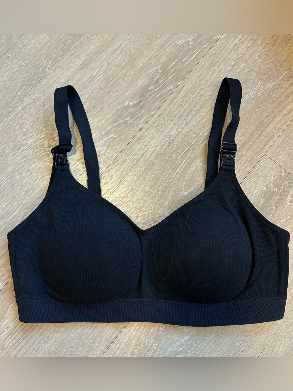 Momcozy Hofish Hands Free Pumping Nursing Bra Seamless Black Size Medium